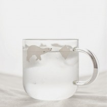 極地手工情侶牛奶杯/北極熊企鵝玻璃杯  